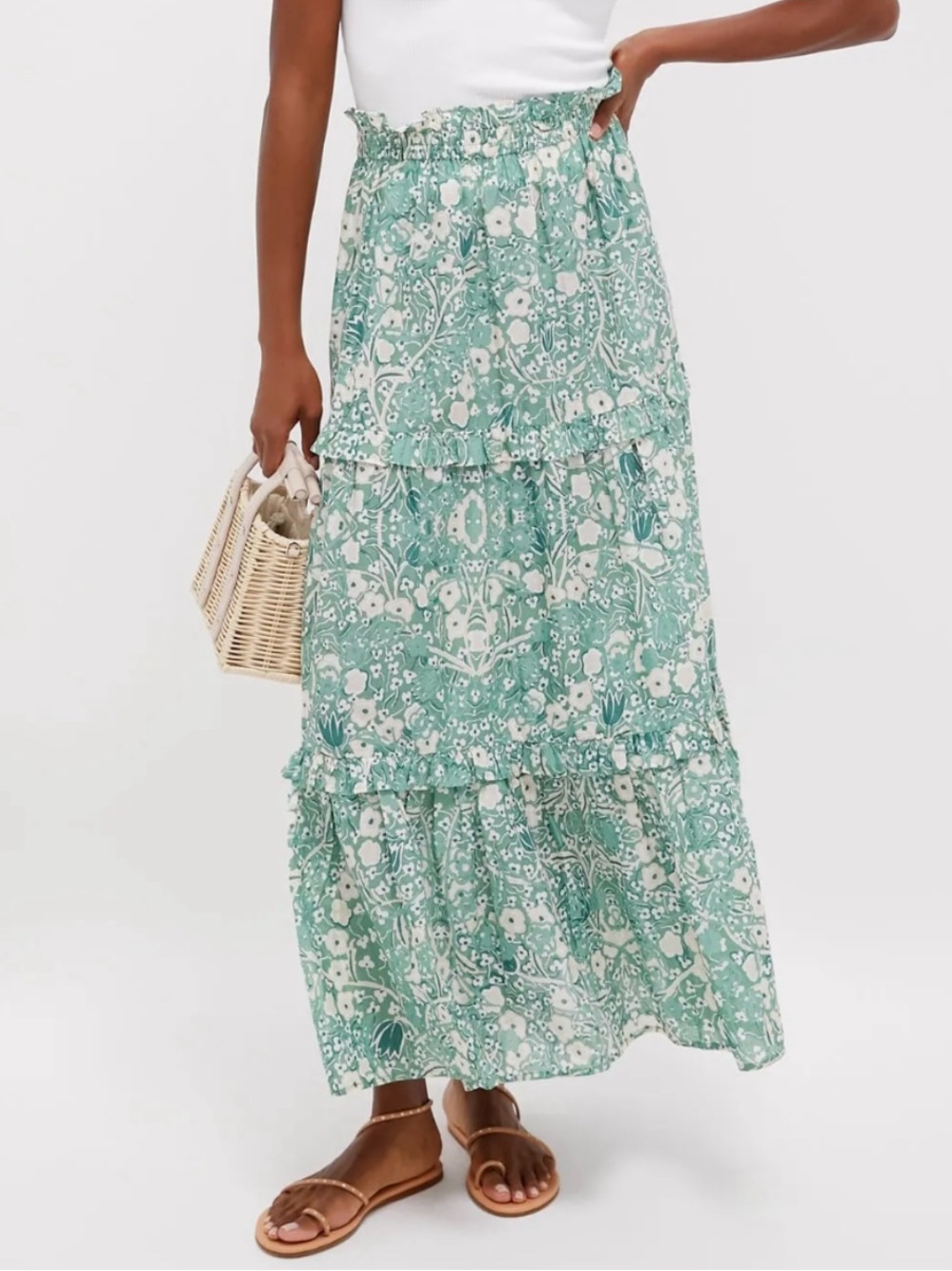 Tuckernuck Misty Jade Blossom Prado Skirt Small